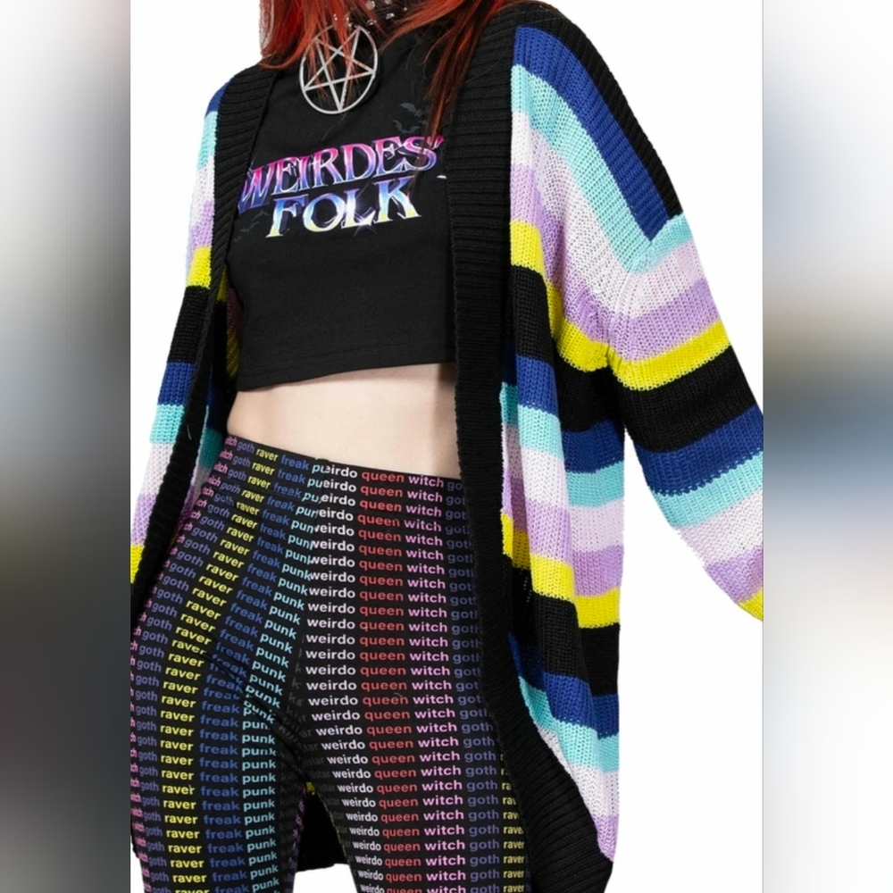 Killstar Rainbow Knit Cardigan M